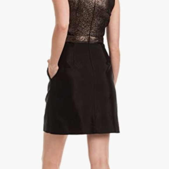 Trina Turk Bronze Metallic and black dress. Size 4 NWT - Picture 4 of 11